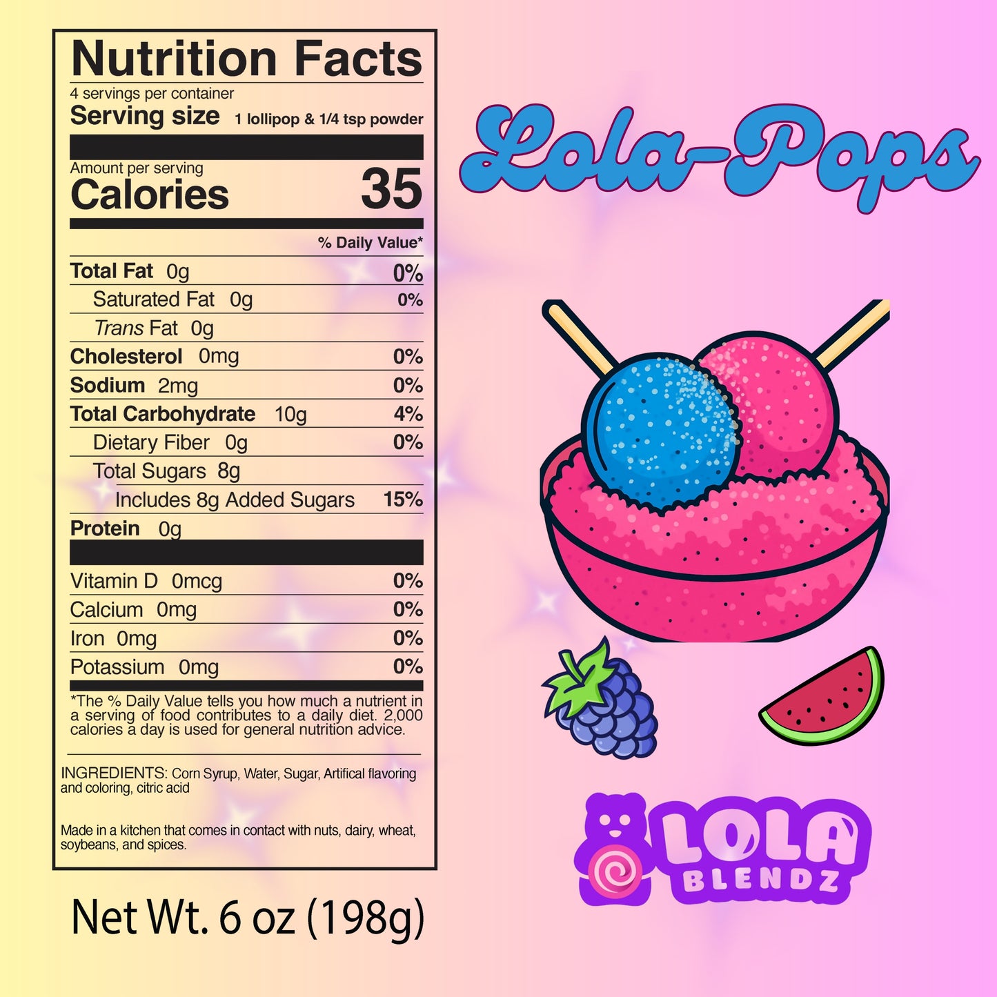 Lola-Pops Sweet Lollipops and Sour Powder