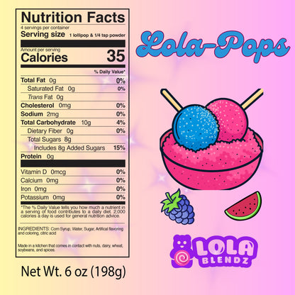 Lola-Pops Sweet Lollipops and Sour Powder